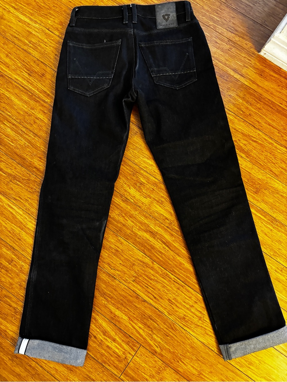 Nwot Rev’ it Lombard 3 Black High-Rise Straight motorcycle Jeans size 28 unisex - Picture 2 of 13